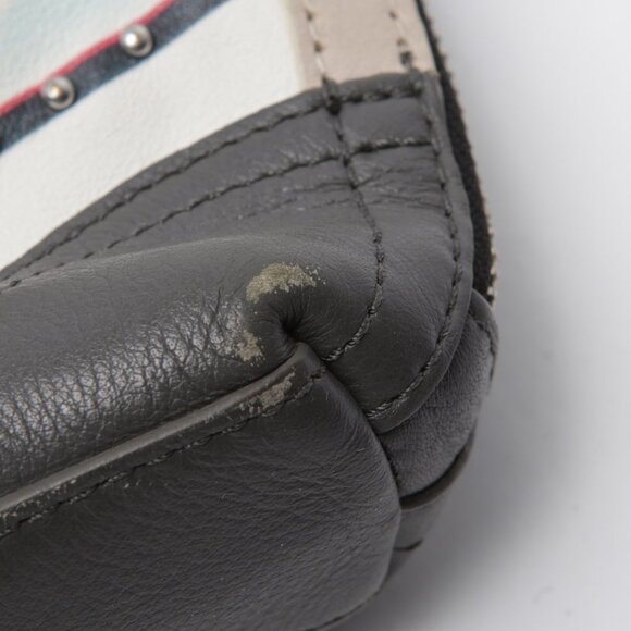 Brighton Fashionista Leather Shoulder Bag Paris Ooh La La Purse Beige Grey Studs - Picture 9 of 16